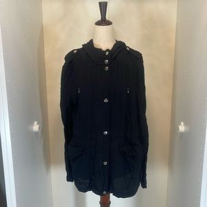 Love Tree Light Weight Full Zip and Snap Jacket with Drawstring Waist Size Large